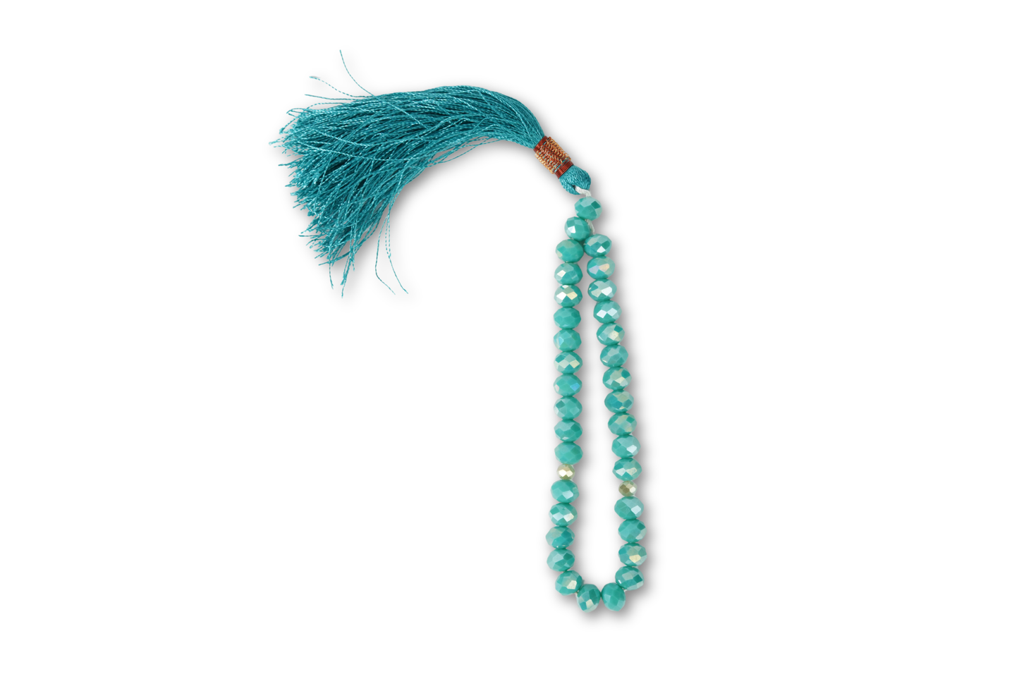 Seafoam resin tasbih on white background