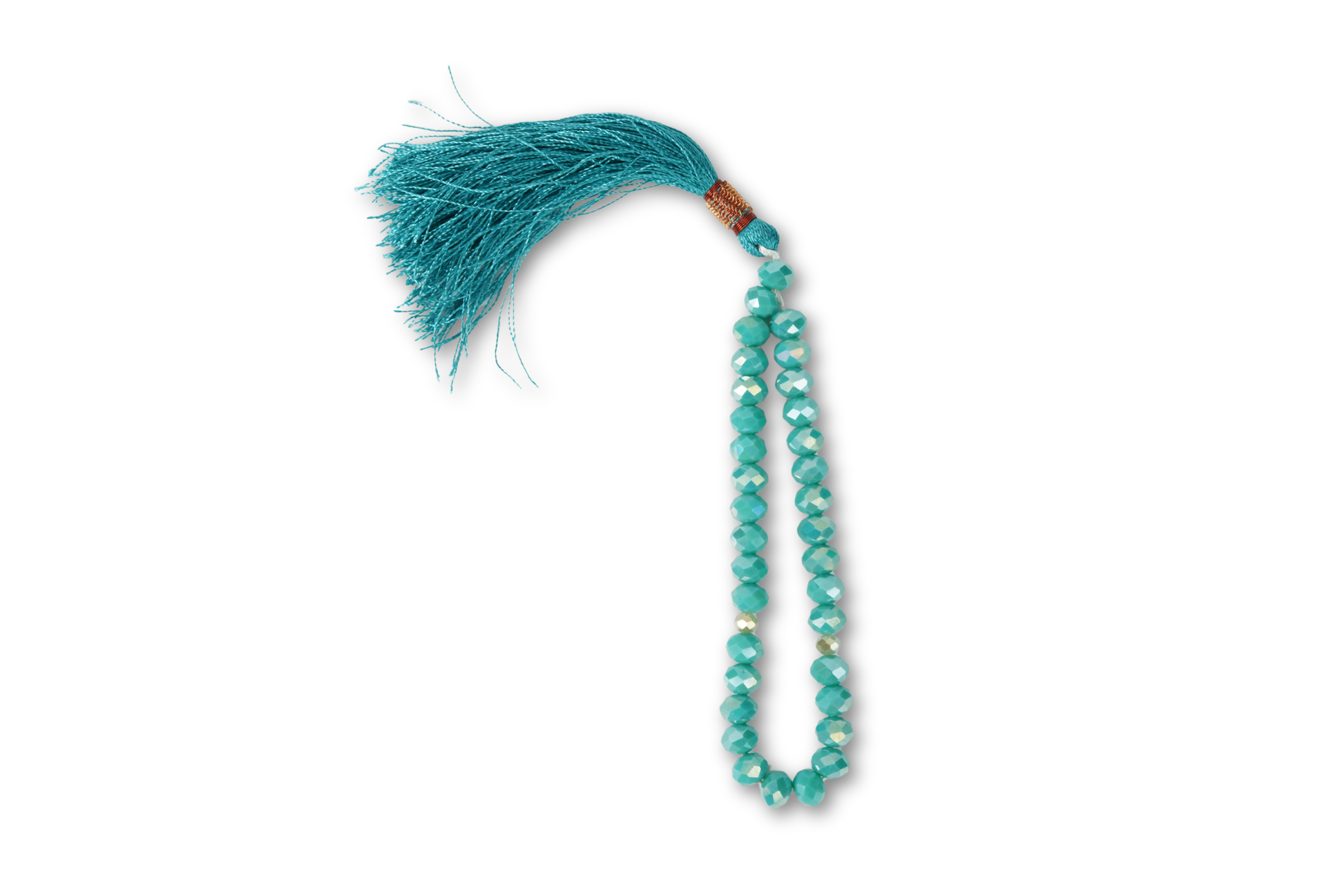 Seafoam resin tasbih on white background