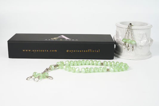 Ayat & Aura magnetic gift box with mint resin tasbih