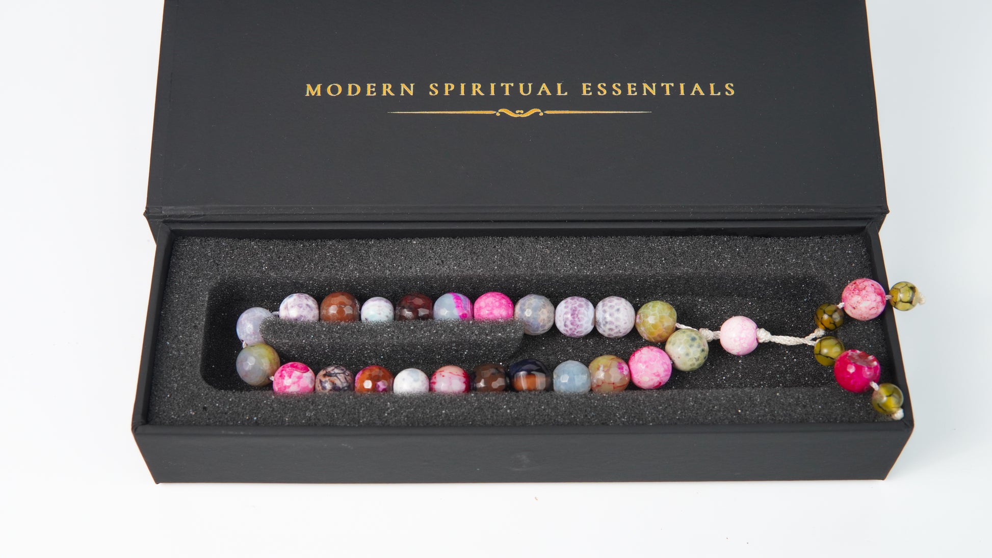 Ayat & Aura magnetic gift box with Aurora agate pocket tasbih